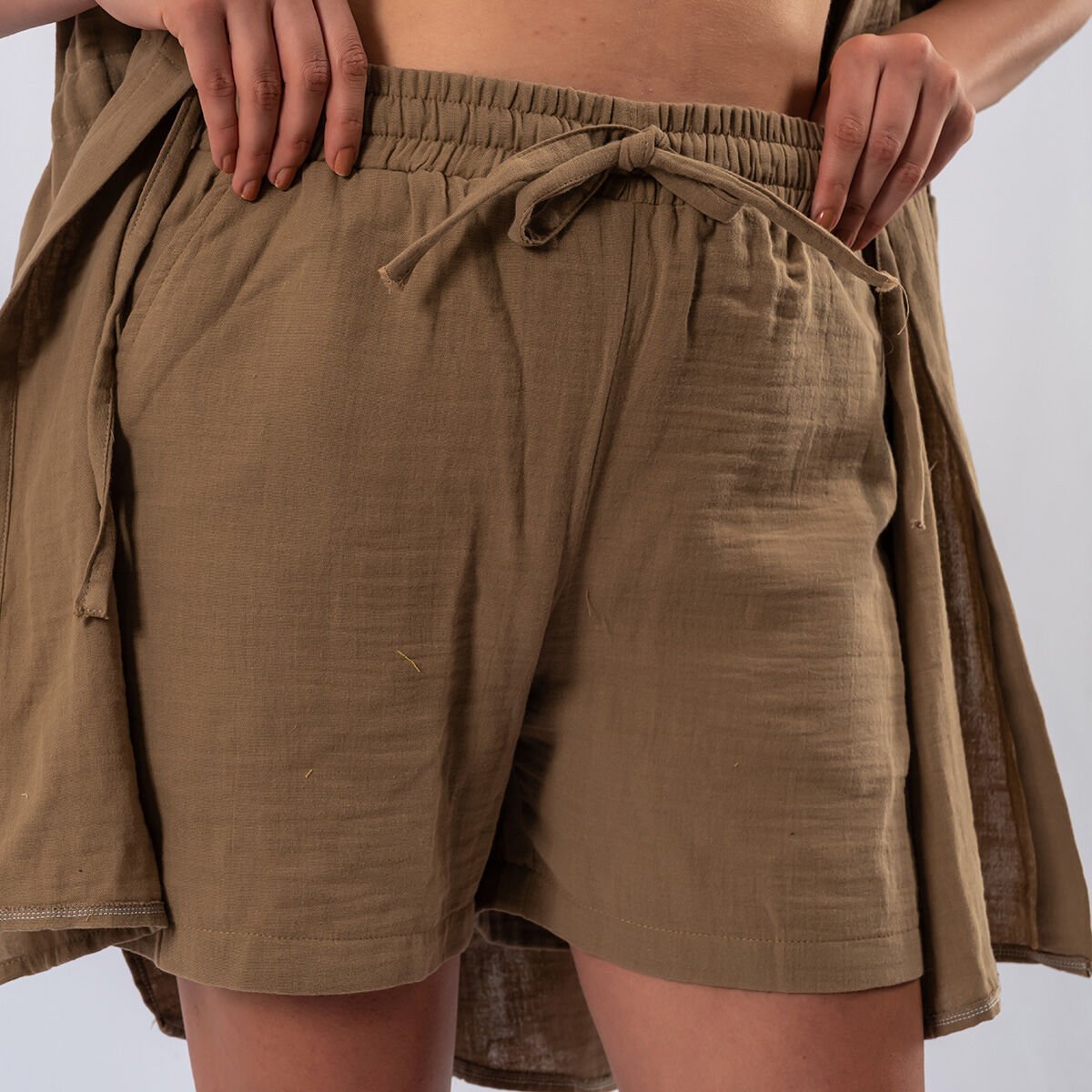 Müslin Kahve Şort