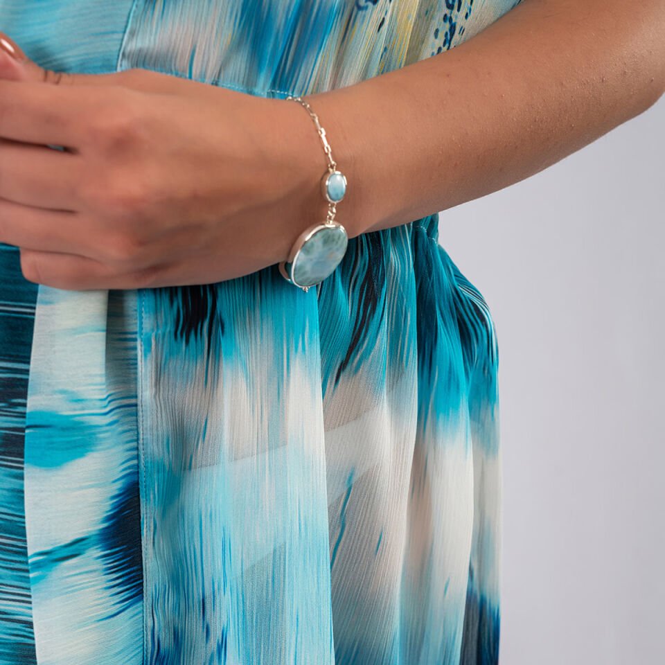 Şifon Mavi Kısa Kol Pareo