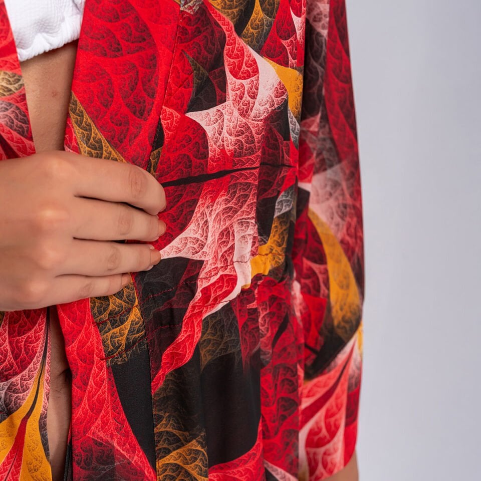 Krep Kırmızı Pareo