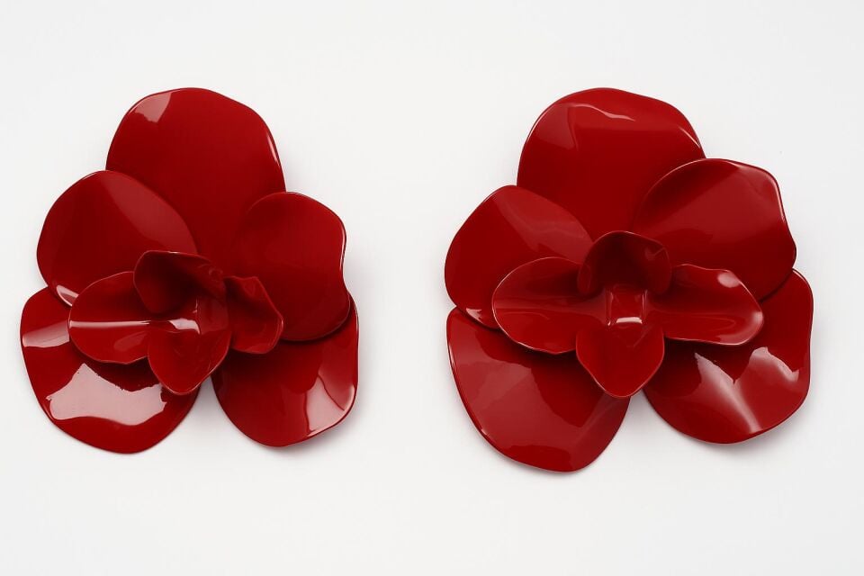 Kırmızı Çiçek Küpe